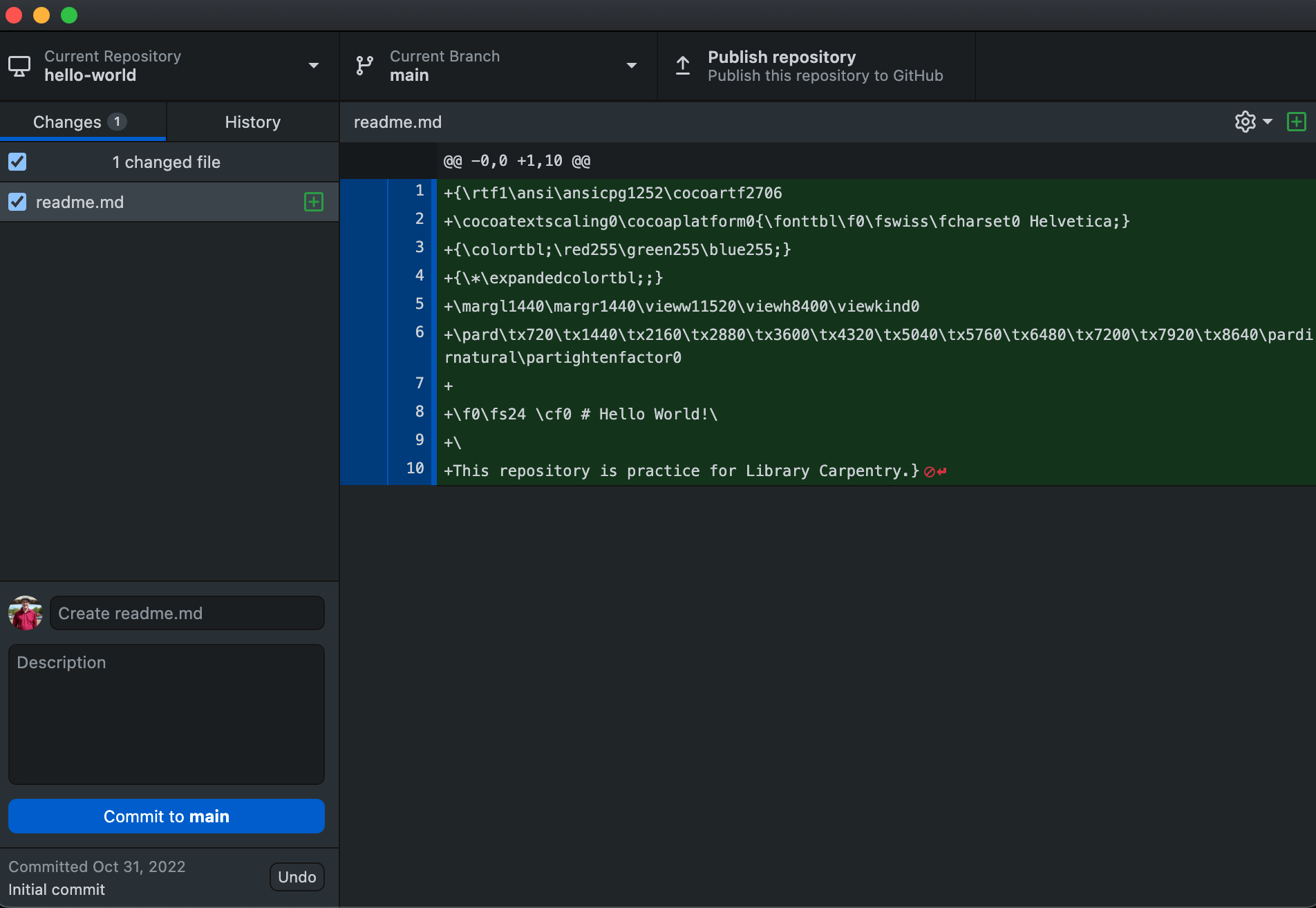 GitHub Desktop readme.md